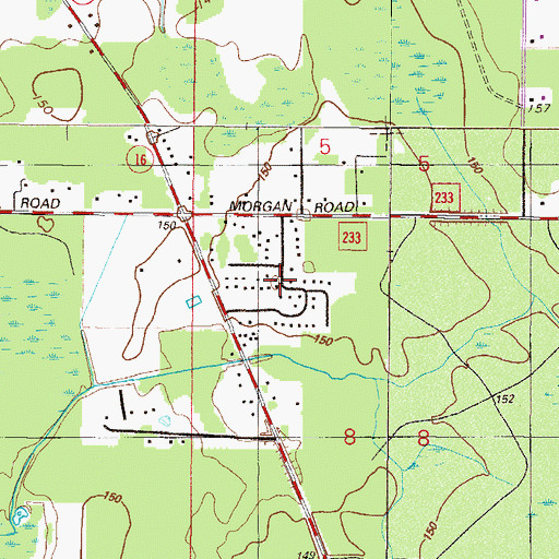 Topographic Map of Olin's Mobile Home Park, FL