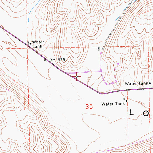 Topographic Map of Lowe Canyon, CA