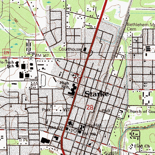 Topographic Map of Church of Christ, FL