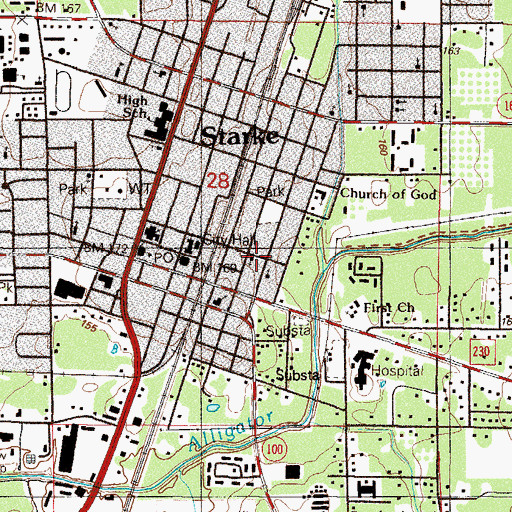 Topographic Map of Saint Marks Episcopal Church, FL