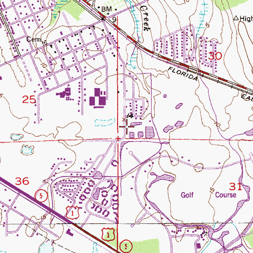 Topographic Map of Dixie Park Wastewater Treatment Plant, FL
