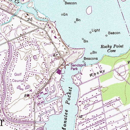 Topographic Map of Sandspirit Park Boat Launch, FL