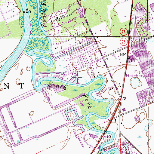 Topographic Map of Stuart Yacht Marina, FL