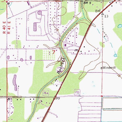 Topographic Map of Ackel Mobile Home Estates, FL