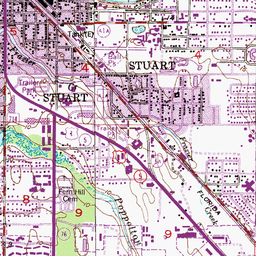 Topographic Map of Holiday Mobile Home Park, FL