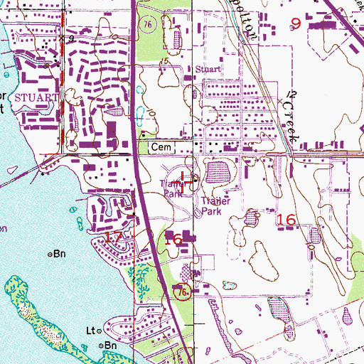 Topographic Map of Leisure Village Mobile Home Park, FL