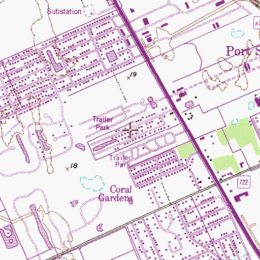 Topographic Map of Open Gate Trailer Park, FL