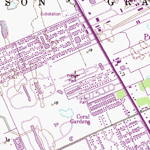 Topographic Map of Natalie Estates Mobile Home Park, FL