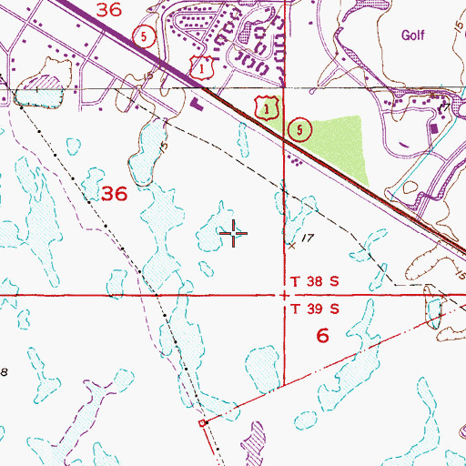 Topographic Map of Pinelake Gardens Estates, FL
