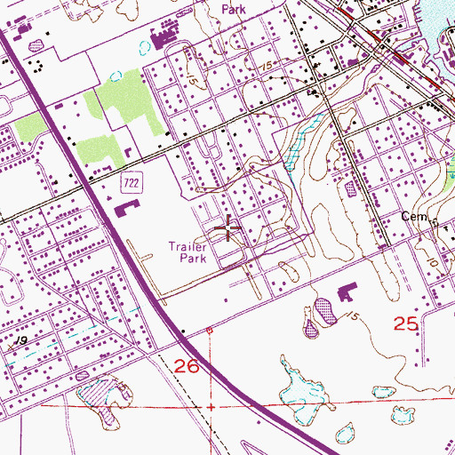 Topographic Map of Salerno Trailer Park, FL