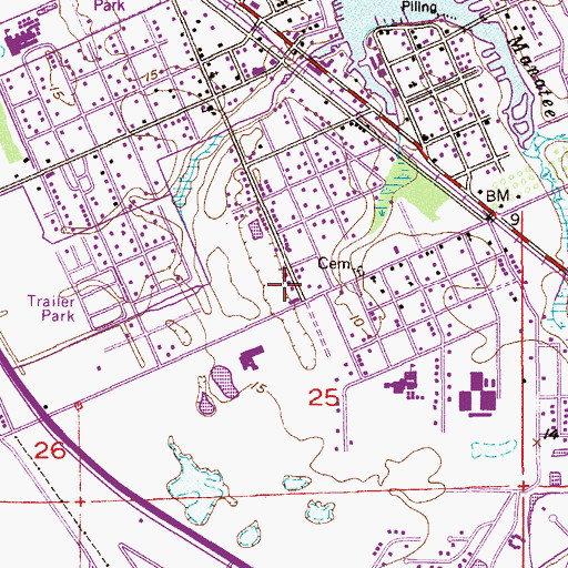 Topographic Map of Cove Road Church of Christ, FL