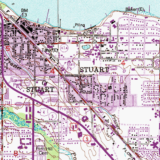 Topographic Map of Lake Street Church of Christ, FL