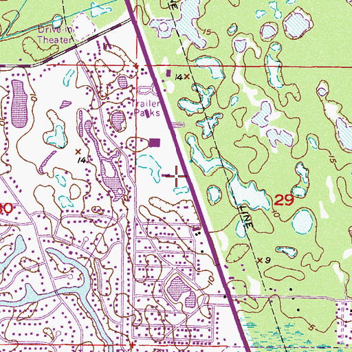 Topographic Map of North Stuart Baptist Church, FL