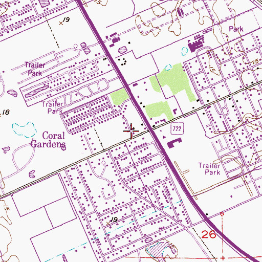 Topographic Map of Salerno Road Baptist Church, FL