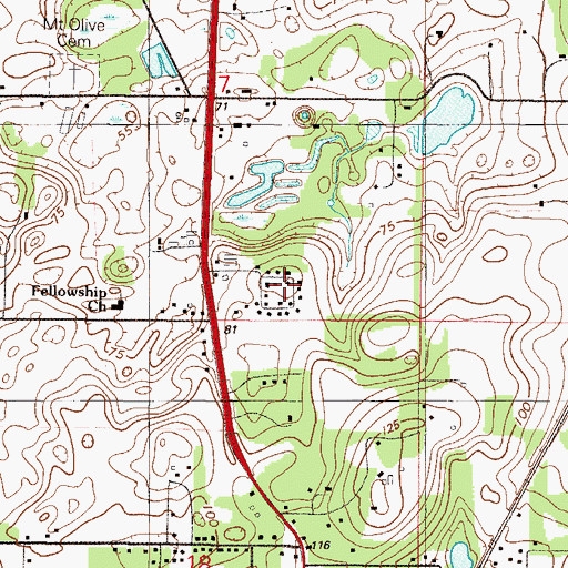 Topographic Map of Shady Acres Adult Mobile Home Park, FL