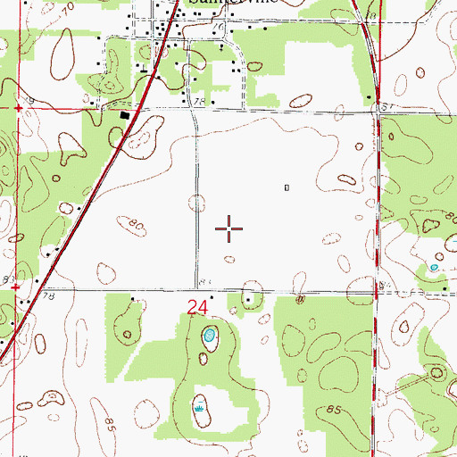 Topographic Map of Sumter County Public Library, FL
