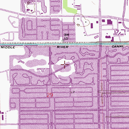 Topographic Map of Turnbull Bay Golf and Country Club, FL