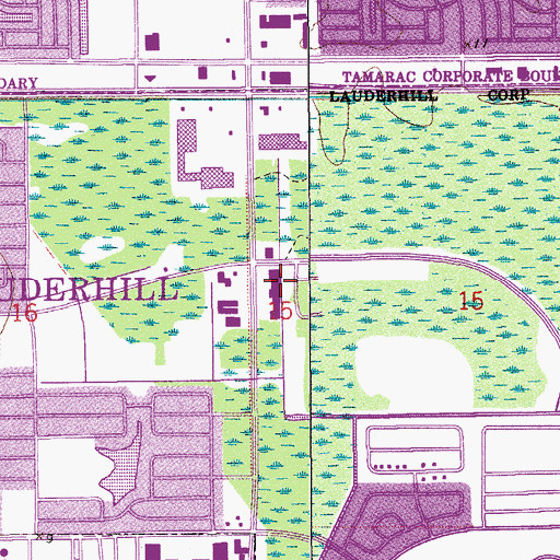 Topographic Map of Los Maderos Shopping Plaza, FL