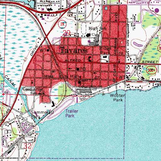 Topographic Map of Lake County Historical Museum, FL