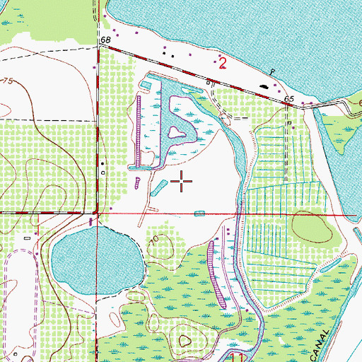 Topographic Map of Twin Rivers Golf Club, FL