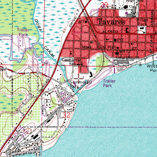 Topographic Map of Riverest Mobile Home Community, FL