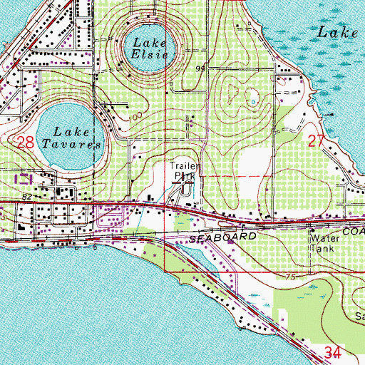 Topographic Map of Three Palms Trailer Park, FL