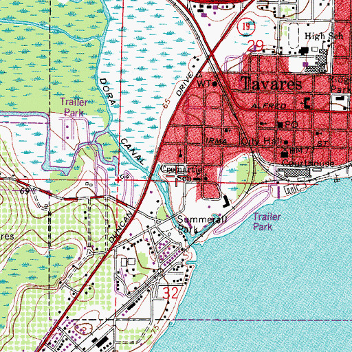 Topographic Map of Tween Waters Mobile Manor, FL
