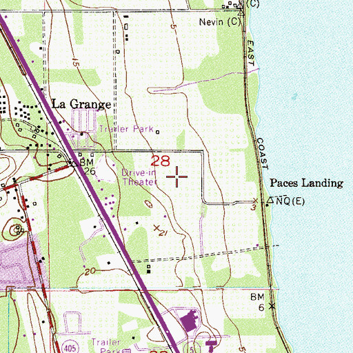 Topographic Map of Brevard Community College Titusville Campus Maintenance Building, FL