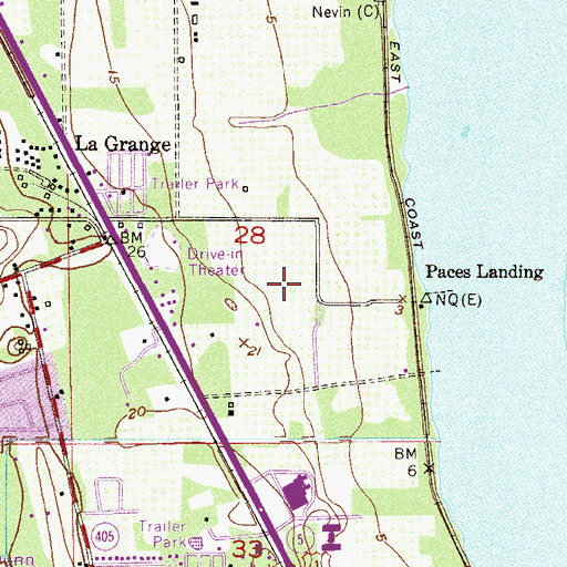 Topographic Map of Brevard Community College Titusville Campus Student Center, FL