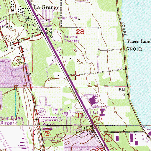 Topographic Map of Brevard Community College Titusville Campus Library Resource Center, FL