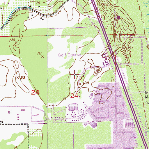 Topographic Map of Valencia Golf Course, FL