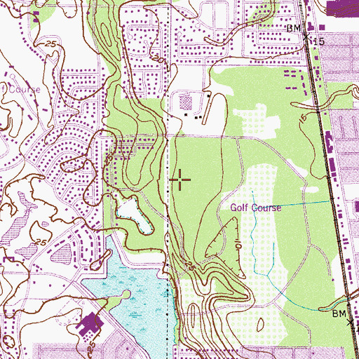 Topographic Map of Vero Beach Country Club, FL