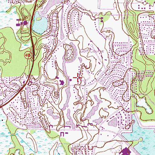 Topographic Map of Victoria Hills Golf Club, FL