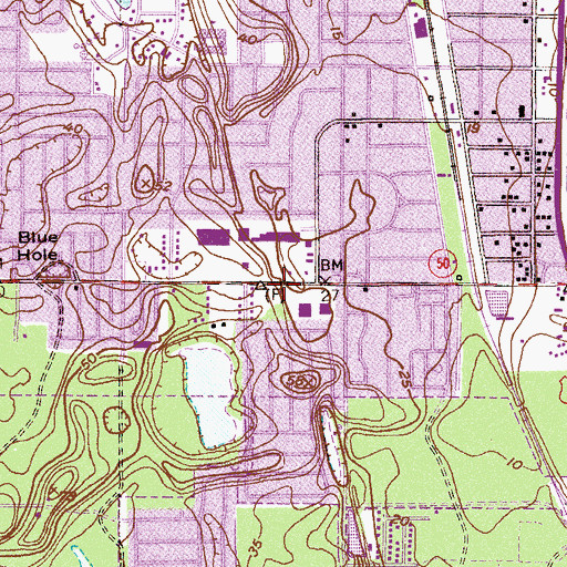Topographic Map of Indian River City Post Office, FL