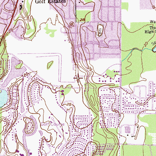Topographic Map of Titusville Station Post Office, FL