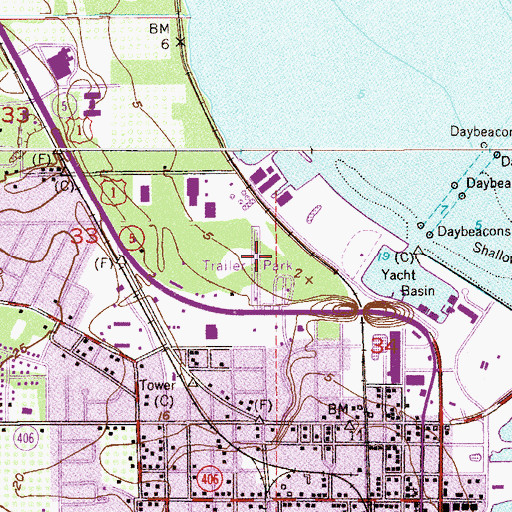 Topographic Map of Cherrydon Mobile Home Park, FL