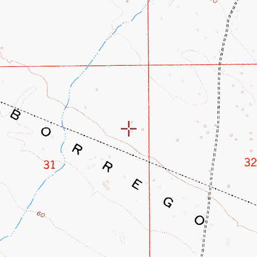 Topographic Map of Lower Borrego Valley, CA