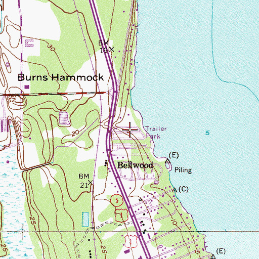 Topographic Map of Manatee Hammock Park Mobile Home Park, FL