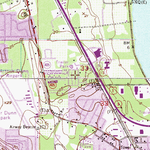 Topographic Map of Missile View Mobile Home Park, FL