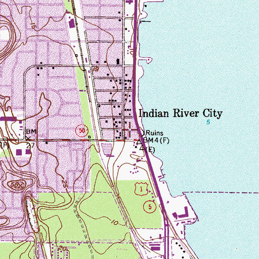 Topographic Map of Riverview Trailer Park, FL