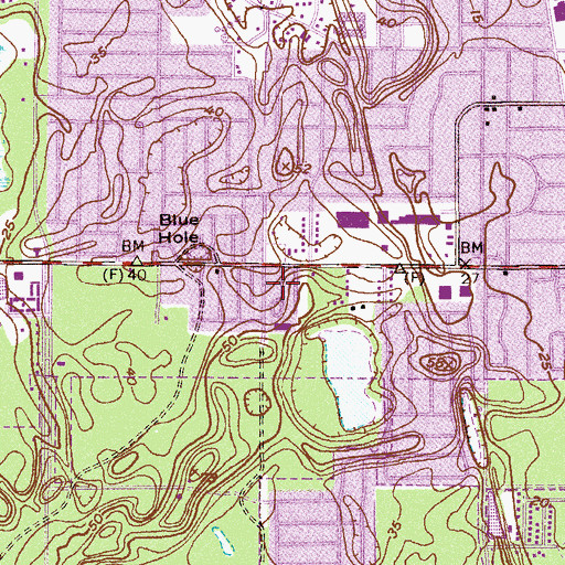 Topographic Map of Silver Breeze Mobile Home Community, FL