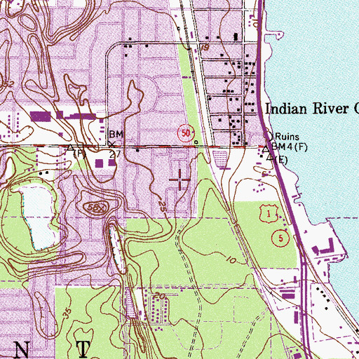 Topographic Map of Whispering Pines Mobile Home Park, FL