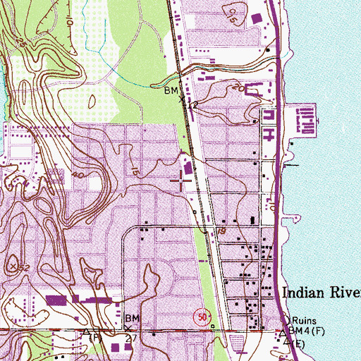 Topographic Map of First Baptist Church, FL