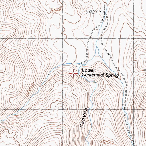 Topographic Map of Lower Centennial Spring, CA