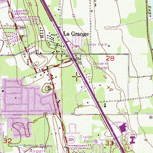 Topographic Map of Temple Baptist Church, FL