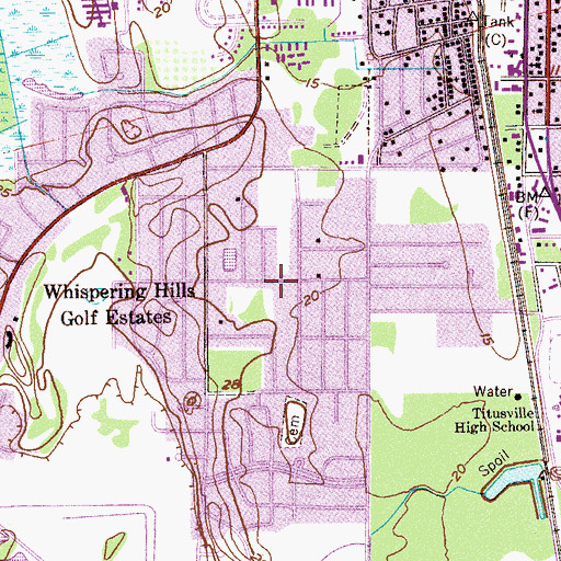 Topographic Map of Titusville Calvary Church of the Nazarene, FL