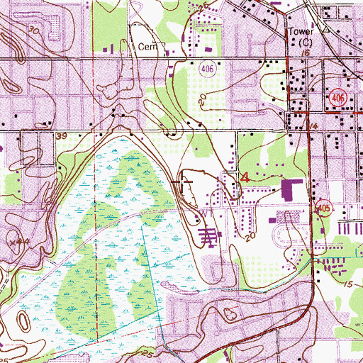 Topographic Map of Unity Church on the Space Coast, FL