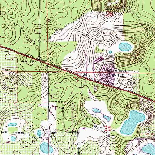 Topographic Map of Rolling Woods Mobile Home Park, FL