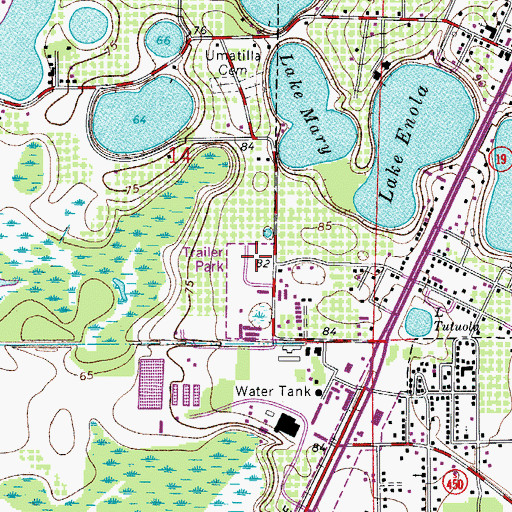 Topographic Map of Golden Estates Mobile Home Park, FL