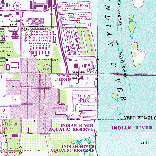 Topographic Map of City of Vero Beach Wastewater Treatment Plant, FL